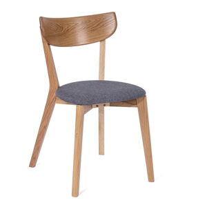 Jedálenské stoličky z dubového dreva so šedým sedákom v súprave 2 ks Arch - Bonami Selection