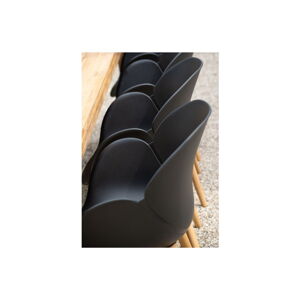 Dreveno-plastová záhradná stolička v čierno-prírodnej farbe Tulip – Exotan