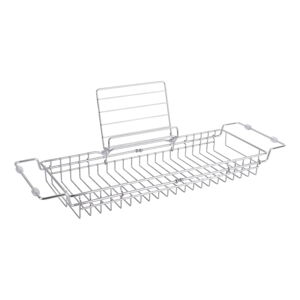 Nastaviteľný kovový držiak na vanu v striebornej farbe PT LIVING Tub, 61 - 86 cm