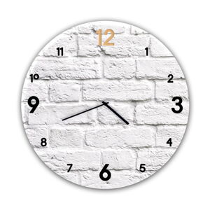 Nástenné hodiny Styler Glassclock Brick, ⌀ 30 cm