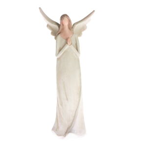 Béžová dekoratívna soška Dakls Praying Angel, výška 14,5 cm