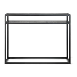 Čierny konzolový stolík s doskou z dubového dreva 30x120 cm Daniël – Spinder Design