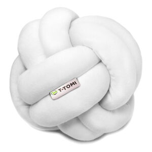 Biela bavlnená pletená lopta T-TOMI, ø 20 cm