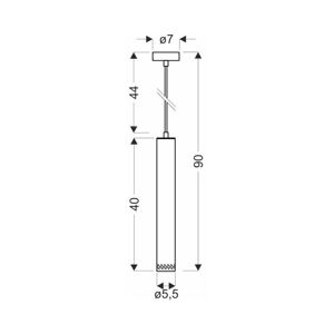 Čierne závesné svietidlo s kovovým tienidlom ø 7 cm Tubo - Candellux Lighting