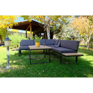 Sivý záhradný lounge set pre 6 Mers – Floriane Garden