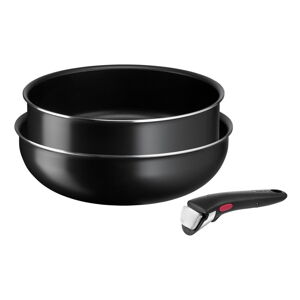 Hliníková súprava riadu 3 ks Ingenio Easy Cook & Clean Black - Tefal