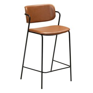 Hnedá barová stolička z imitácie kože DAN-FORM Denmark Zed, výška 95,5 cm