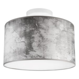 Sivé stropné svietidlo s textilným tienidlom ø 35 cm Print – LAMKUR