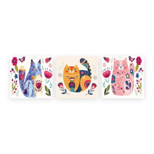 Detské obrázky v súprave 3 ks 30x30 cm Cats – Wallity