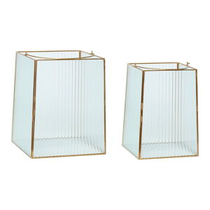 Sklenený lampáš 2 ks (výška 31 cm) Ripple – Hübsch