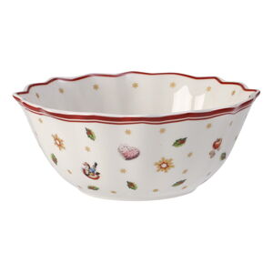 Bielo-červená porcelánová vianočná misa Toy's Delight Villeroy&Boch, ø 14,8 cm