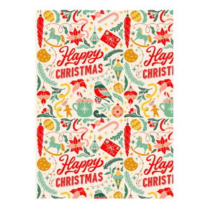 5 hárkov baliaceho papiera eleanor stuart Happy Christmas, 50 x 70 cm