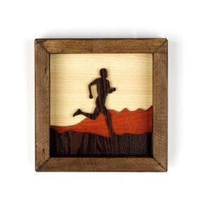 Drevený obraz Kate Louise Running Man, 16 x 16 cm