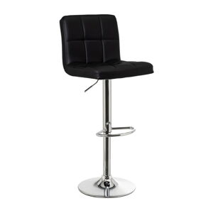 Čierne barové stoličky v súprave s nastaviteľnou výškou 2 ks z imitácie kože (výška sedadla 93 cm) – Casa Selección