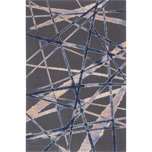 Tmavomodrý vlnený koberec 200x300 cm Sticks – Agnella