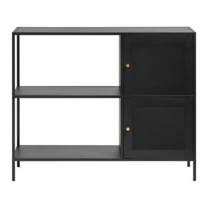 Čierna kovová knižnica 100x81 cm Malibu - Unique Furniture