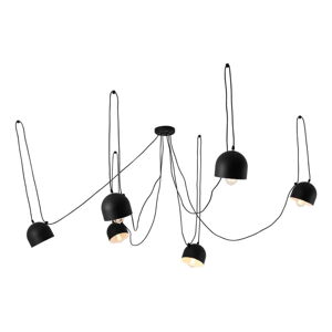 Čierne závesné svietidlo na 6 žiaroviek Custom Form Popo