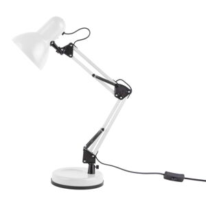 Biela stolová lampa s čiernymi detailmi Leitmotiv Hobby, ø 12,5 cm