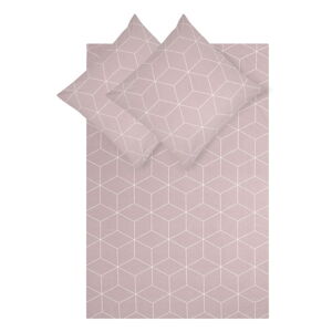 Ružové obliečky na dvojlôžko z ranforce bavlny by46, 200 x 200 cm