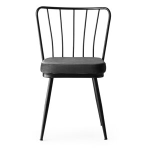 Antracitovosivé kovové jedálenské stoličky v súprave 2 ks Yildiz – Kalune Design