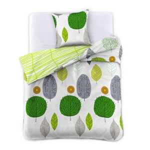 Zelené bavlnené obliečky na jednolôžko 140x200 cm Green Leaf – AmeliaHome