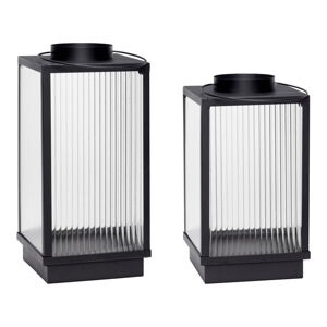 Sklenený lampáš 2 ks (výška  46 cm) Ripple – Hübsch