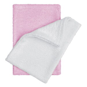 Súprava 2 bambusových detských uteráčikov v bielej a ružovej farbe T-TOMI