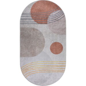 Oranžový/krémovobiely umývateľný koberec 80x120 cm Oval – Vitaus