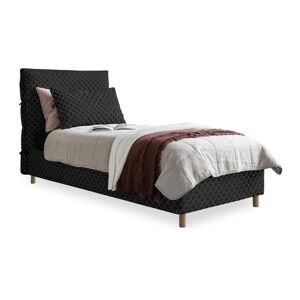 Čierna čalúnená jednolôžková posteľ s roštom 90x200 cm Sleepy Luna - Miuform