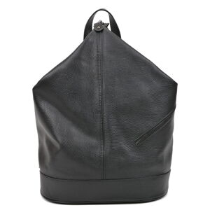 Čierny kožený batoh Carla Ferreri Chic