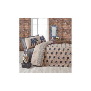 Set prešívaného prehozu a 2 obliečok na vankúše Eponj Home Fil Blue, 200 x 220 cm