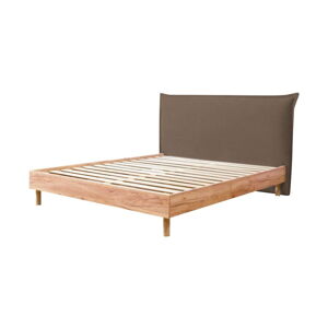 Hnedá/v prírodnej farbe dvojlôžková posteľ s roštom 160x200 cm Charlie – Bobochic Paris