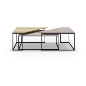 Sivé/béžové konferenčné stolíky v súprave 3 ks 70x110 cm Titan – Marckeric