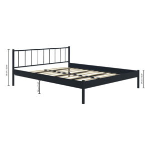 Čierna kovová dvojlôžková posteľ s roštom 160x200 cm Falez – Kalune Design