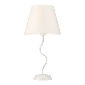 Biela stolová lampa s textilným tienidlom (výška  52 cm) Fabrizio – LAMKUR