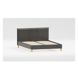 Tmavosivá čalúnená dvojlôžková posteľ s roštom 140x200 cm Tina – Ropez