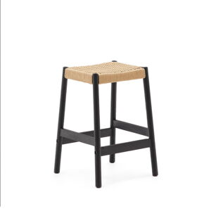 Čierne/v prírodnej farbe barové stoličky v súprave 2 ks z dubového dreva (výška sedadla 66 cm) Yalia – Kave Home