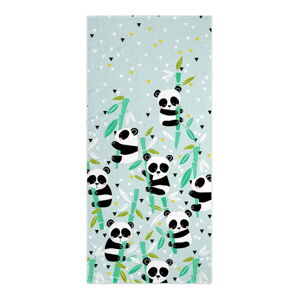 Svetlozelená detská osuška 150x70 cm Panda - Moshi Moshi