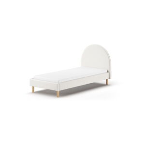 Biela čalúnená jednolôžková posteľ s roštom 90x200 cm MOON – Vipack