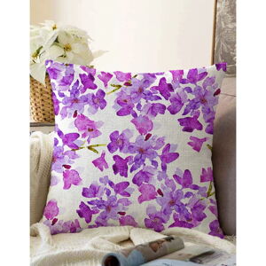 Béžovo-fialová obliečka na vankúš s prímesou bavlny Minimalist Cushion Covers Lilas, 55 x 55 cm