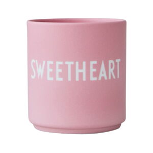 Ružový porcelánový hrnček Design Letters Sweetheart, 300 ml