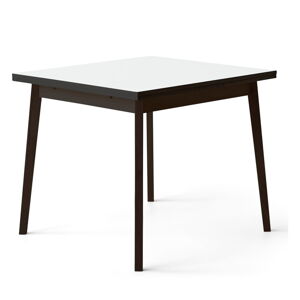 Čierno-biely rozkladací jedálenský stôl z dubového dreva Hammel Single, 90 x 90 cm