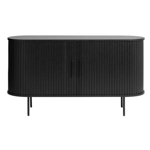 Čierna nízka komoda v dekore duba 140x76 cm Nola - Unique Furniture
