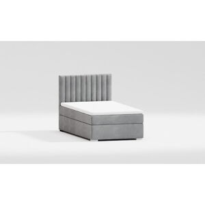 Svetlosivá čalúnená jednolôžková posteľ s úložným priestorom s roštom 90x200 cm Bunny – Ropez