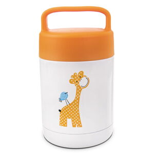 Biela/oranžová detská termoska 480 ml Žirafa – Orion