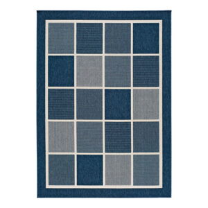 Modrý vonkajší koberec Universal Nicol Squares, 120 x 170 cm