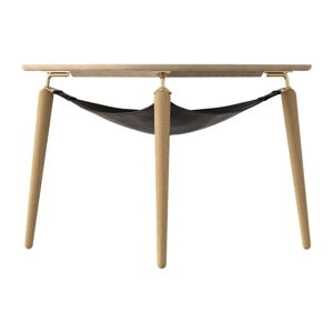 V prírodnej farbe okrúhly konferenčný stolík z dubového dreva ø 80 cm Hang Out – UMAGE