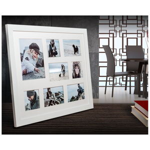Biely rámček na 8 fotografií Styler Narvik, 51 × 41 cm