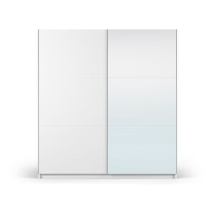 Biela šatníková skriňa so zrkadlom as posuvnými dverami 200x215 cm Lisburn - Cosmopolitan Design