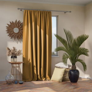 Žltý zatemňovací termo záves 140x270 cm Pleat – Restilo